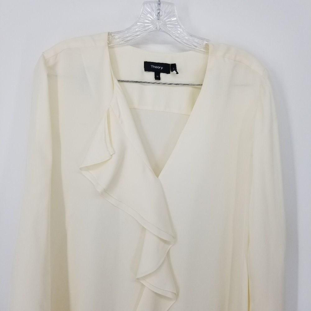 HOLD DO NOT BUY Theory Silk Ruffle Longsleeve Blouse - Picture 7 of 7